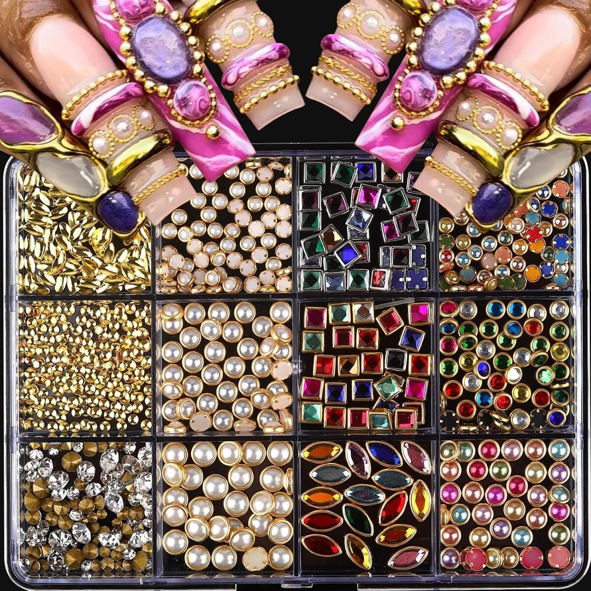 Nail Art Valentines Day - 1 коробка: Изысканные блестящие стразы для