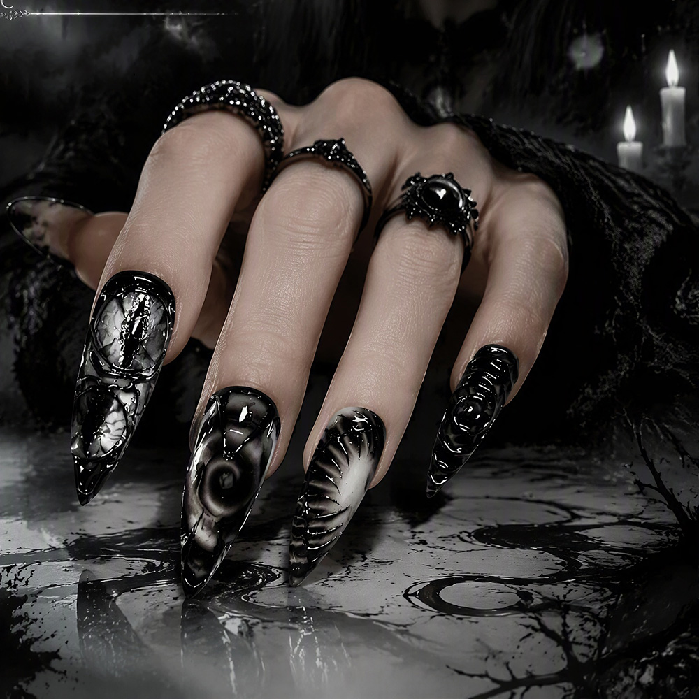 Готические накладные ногти Sti – обзор и цена Nail Art Press On